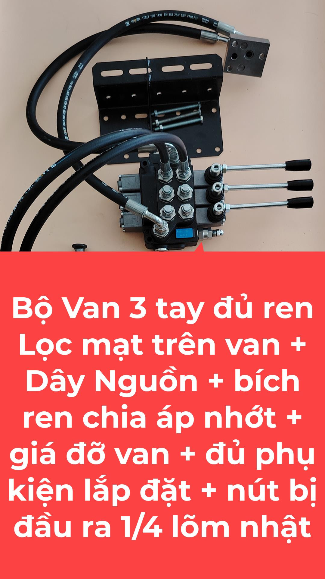 Bộ van 3 tay có lọc mạt KTM đủ phụ kiện lắp đặt