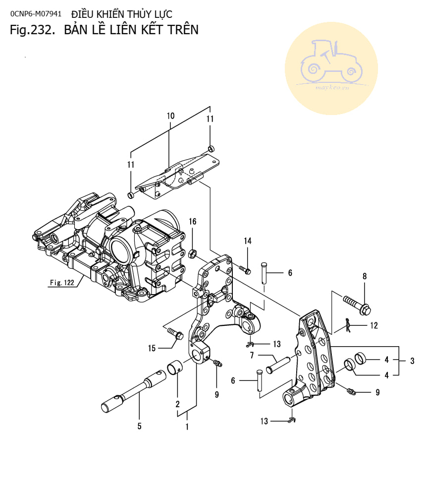 Bản lề liên kết trên Ym357A-L