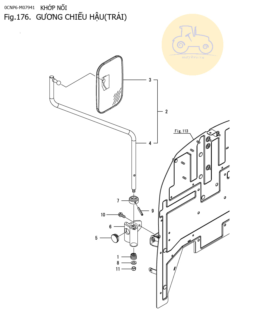 Gương chiếu hậu trái