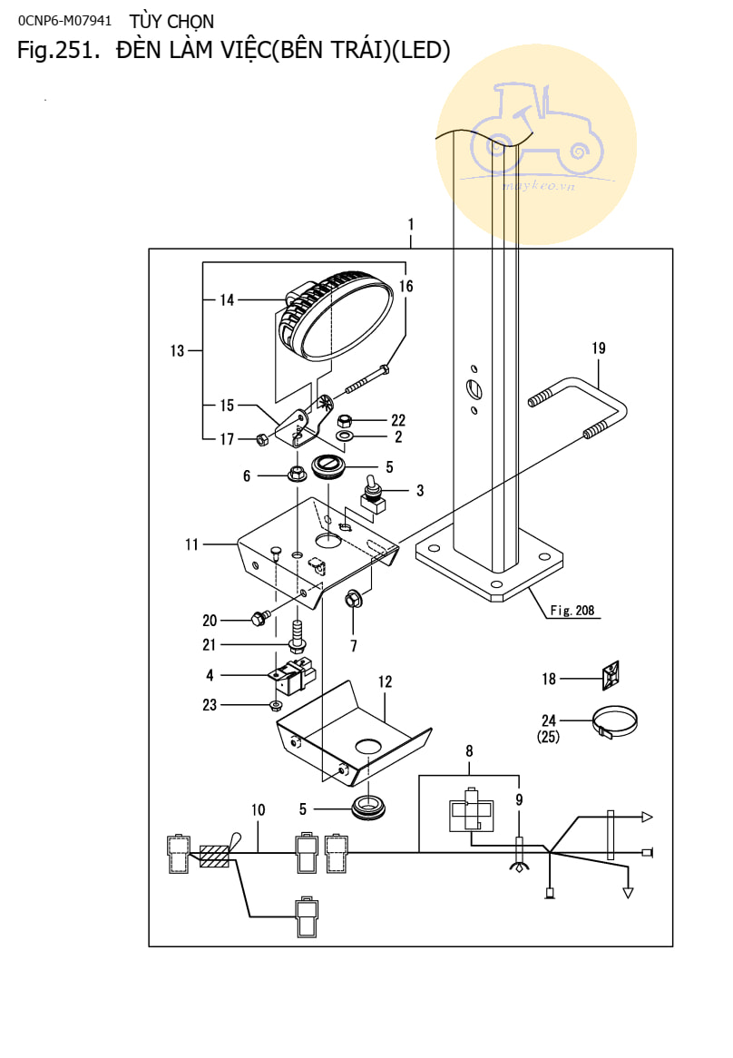 Đèn làm việc bên trái