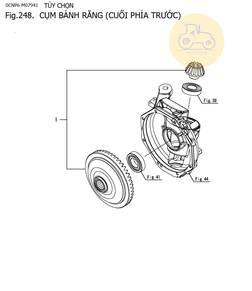 Cụm bánh răng cuối phía trước