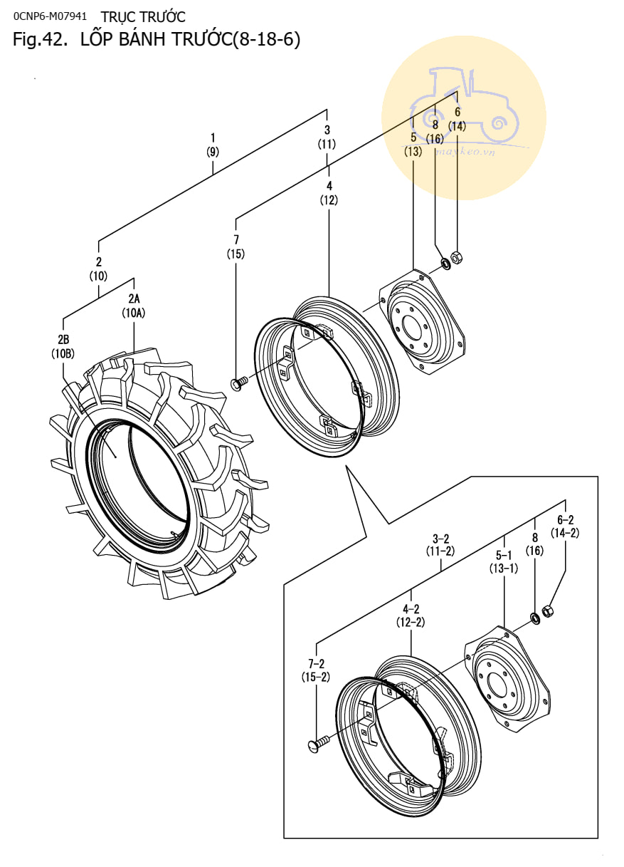 Lốp bánh trước Ym351-YM357