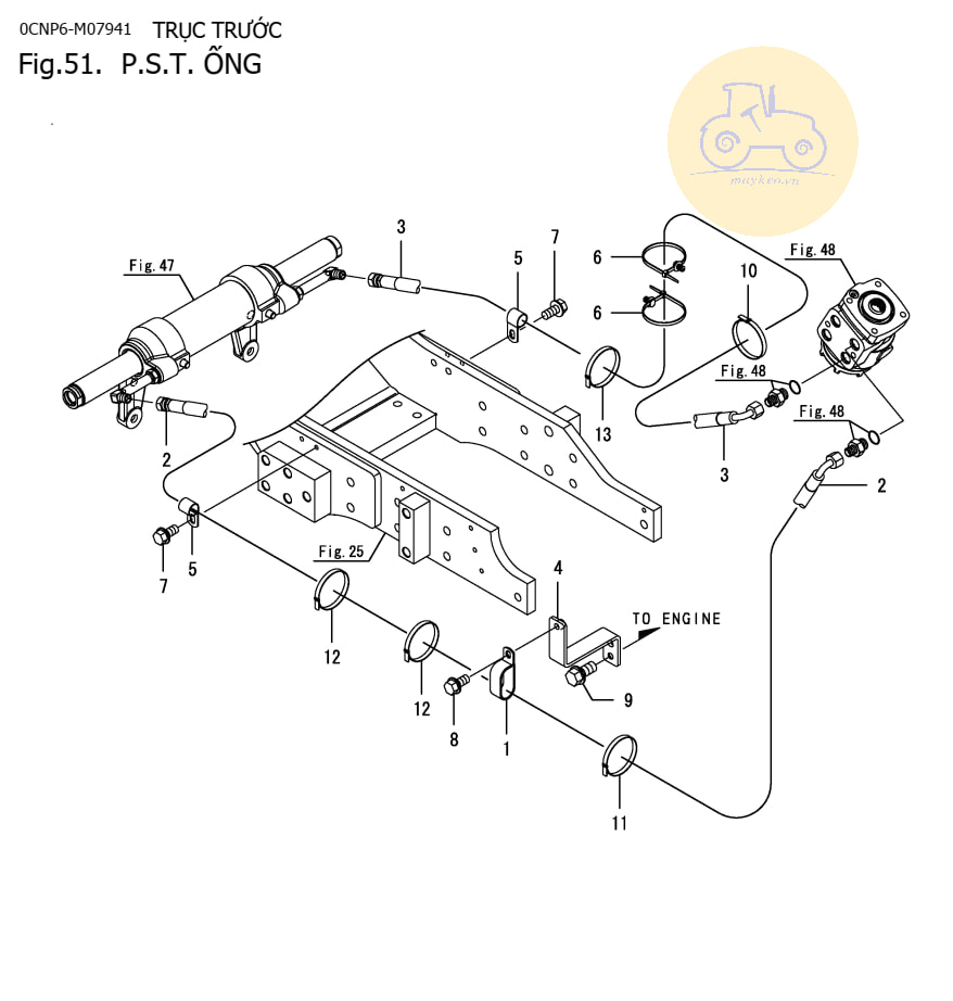 Ống thủy lực lái 351 