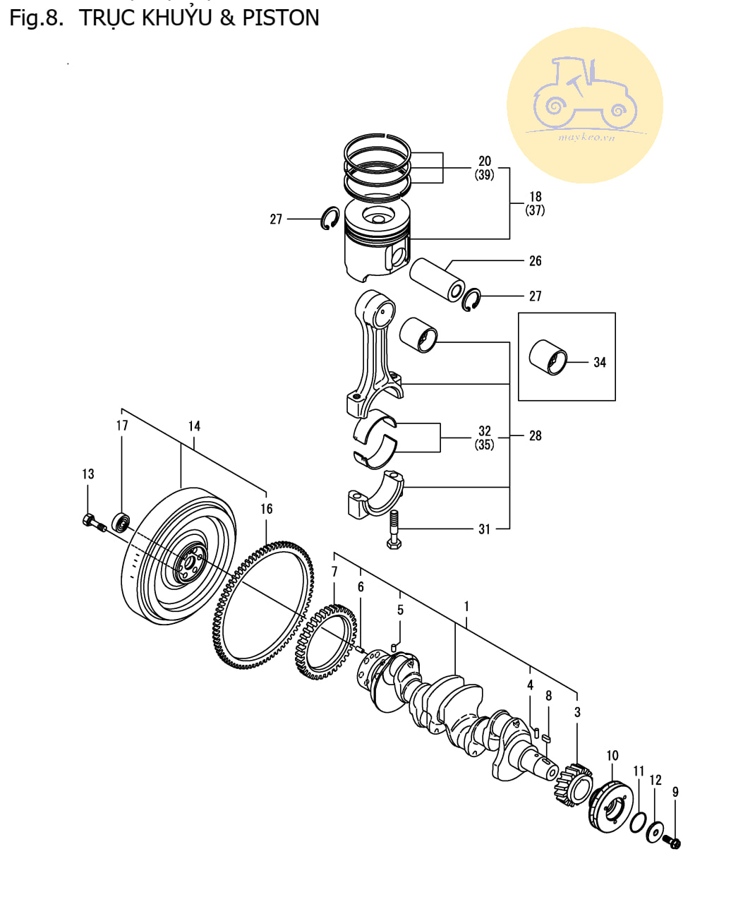 Trục khuỷu và piston