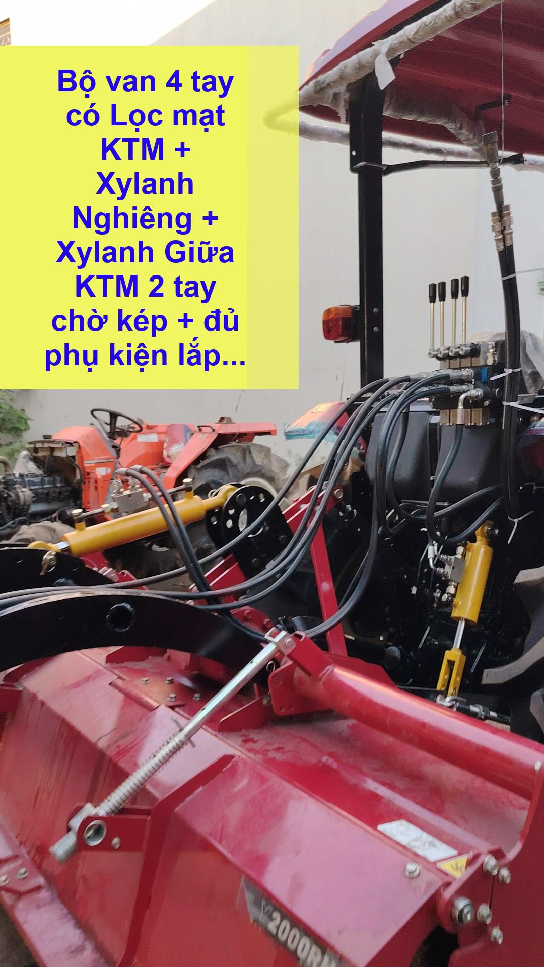 Bộ van 4 tay có lọc mạt KTM + 1 xylanh giữa + 1 xylanh nghiêng KTM đủ phụ kiện lắp