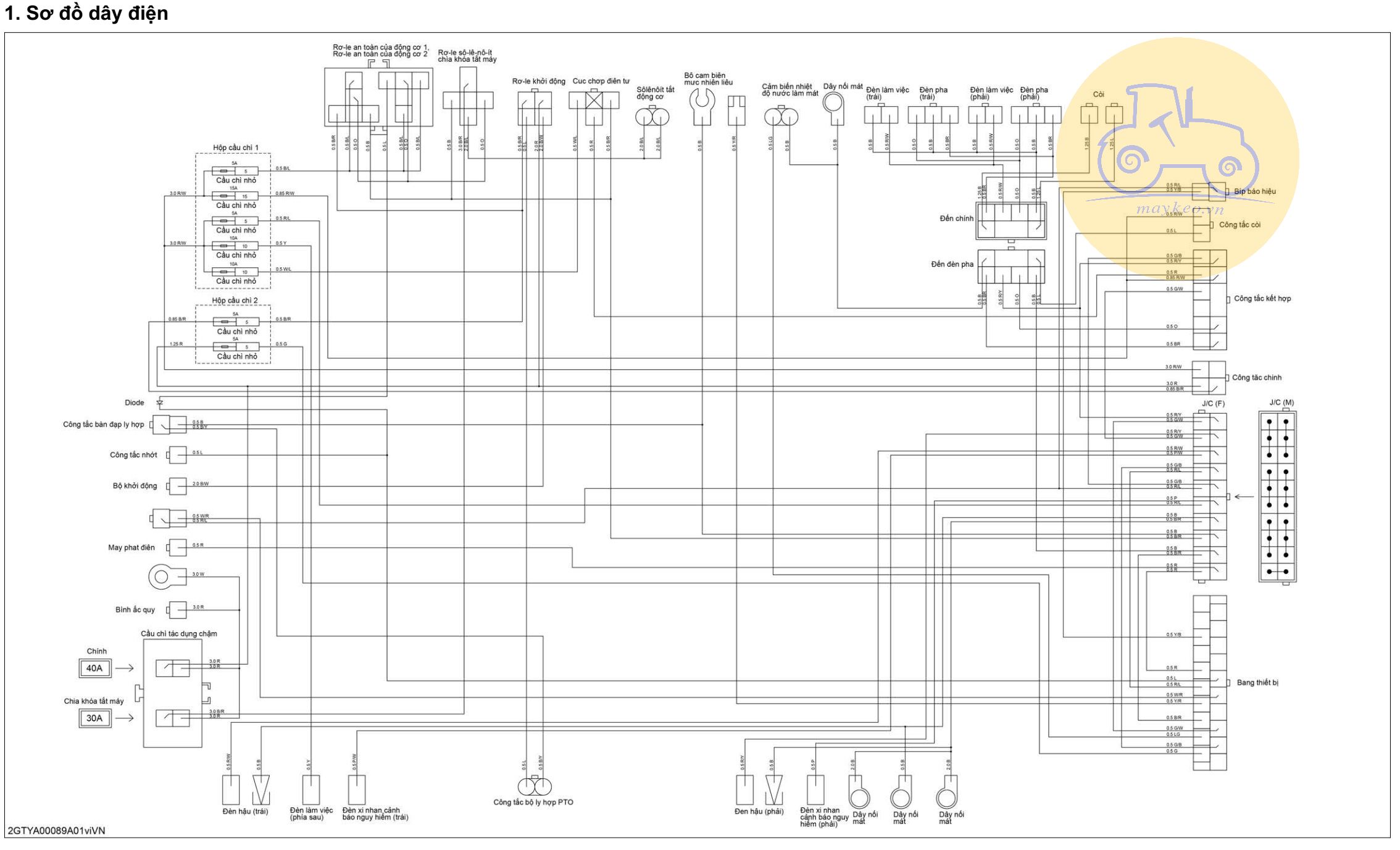 SƠ ĐỒ ĐIỆN MÁY KÉO L3218 - L4018