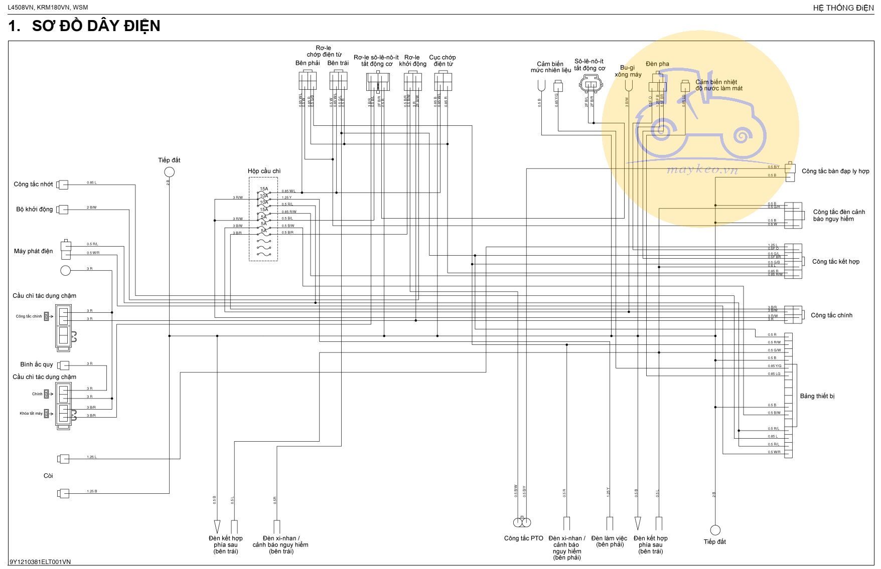 SƠ ĐỒ ĐIỆN MÁY KÉO L4508