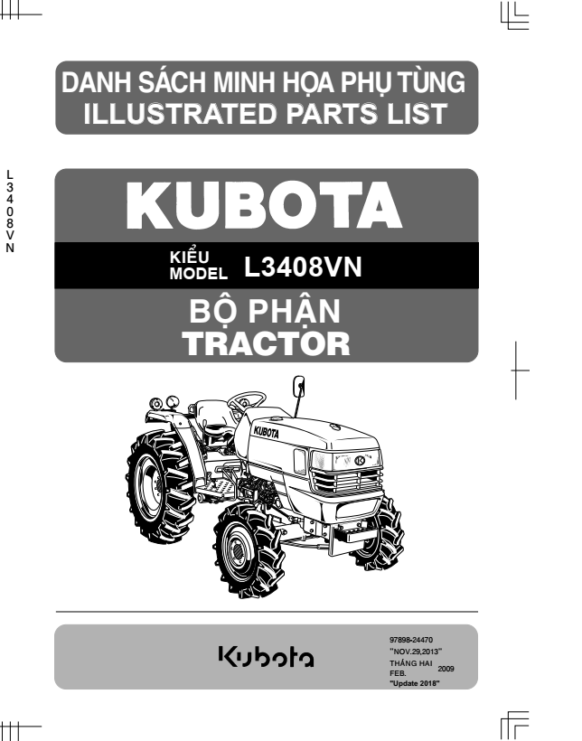 Sách hướng dẫn sửa chữa - bảo dưỡng- sử dụng máy kéo L3408