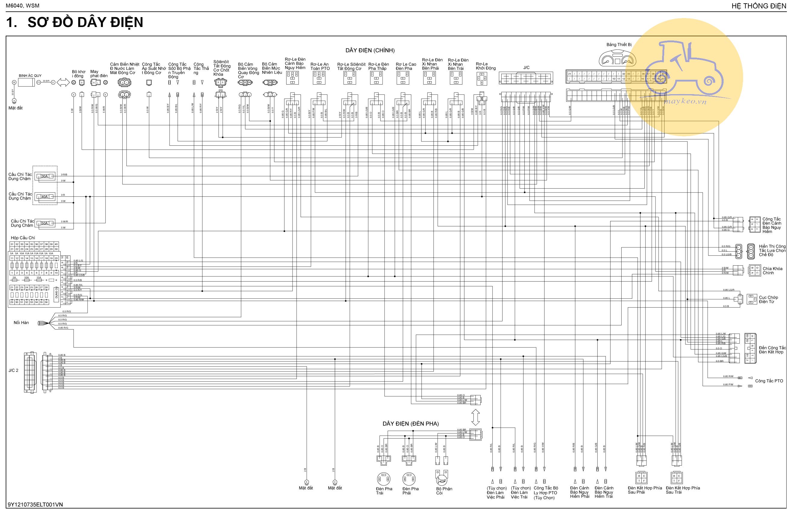 SƠ ĐỒ ĐIỆN MÁY KÉO M6040