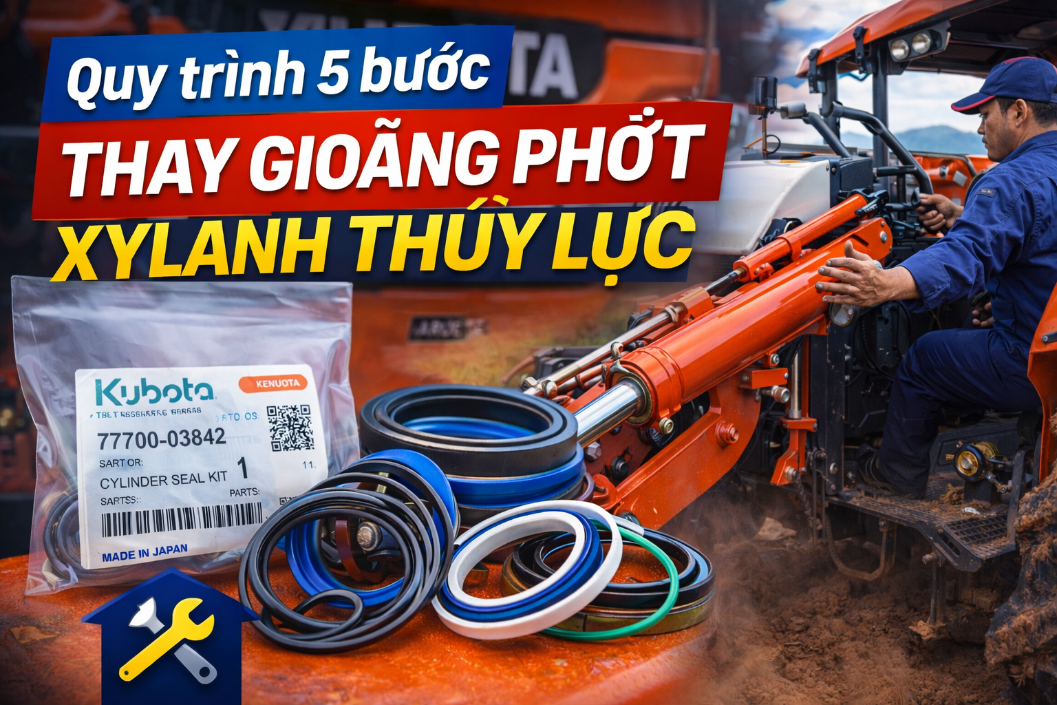 Quy trình 5 bước thay gioăng phớt van xylanh thủy lực chuẩn kỹ thuật tại nhà (Hướng dẫn chi tiết)